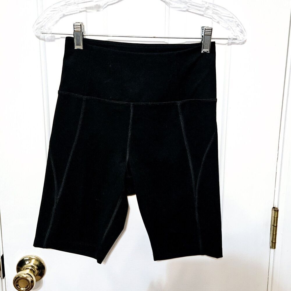 Girlfriend Collective Sz XXS Black Compressive Pocket Run Shorts Bike Active
